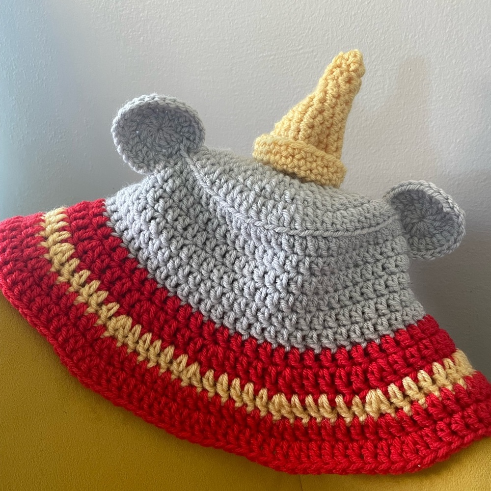 Dumbo Inspired crochet bucket hat